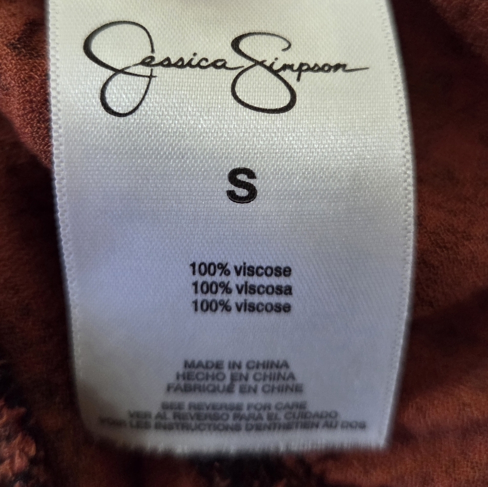 Jessica Simpson Burgundy Floral Long Sleeve Dress - Picture 5 of 7